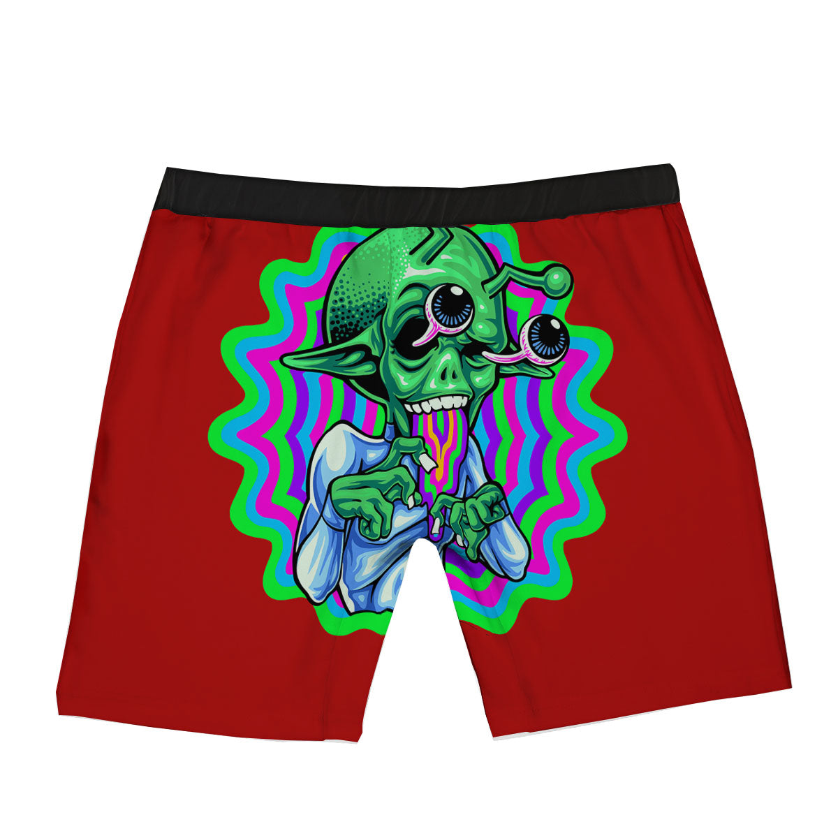 Trippy Alien Crazy Print Boxer Briefs-grizzshop