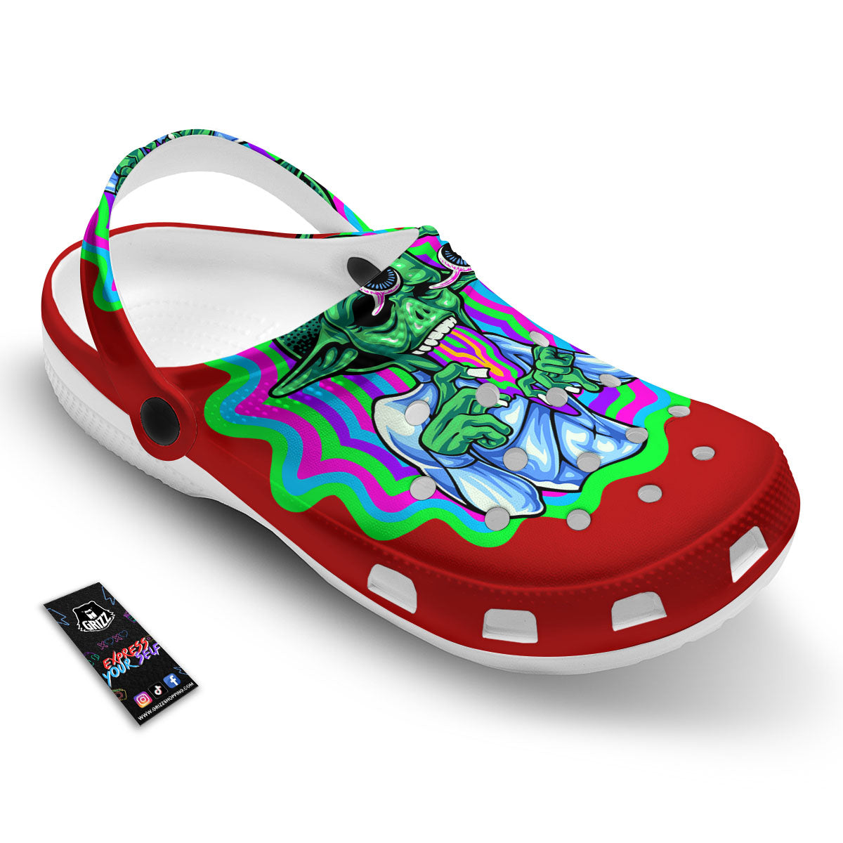 Trippy Alien Crazy Print Clog-grizzshop