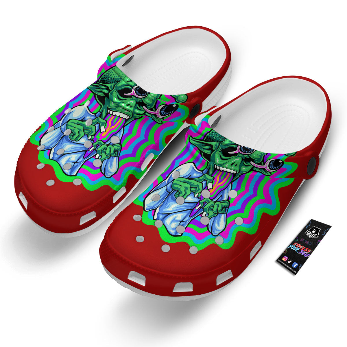 Trippy Alien Crazy Print Clog-grizzshop