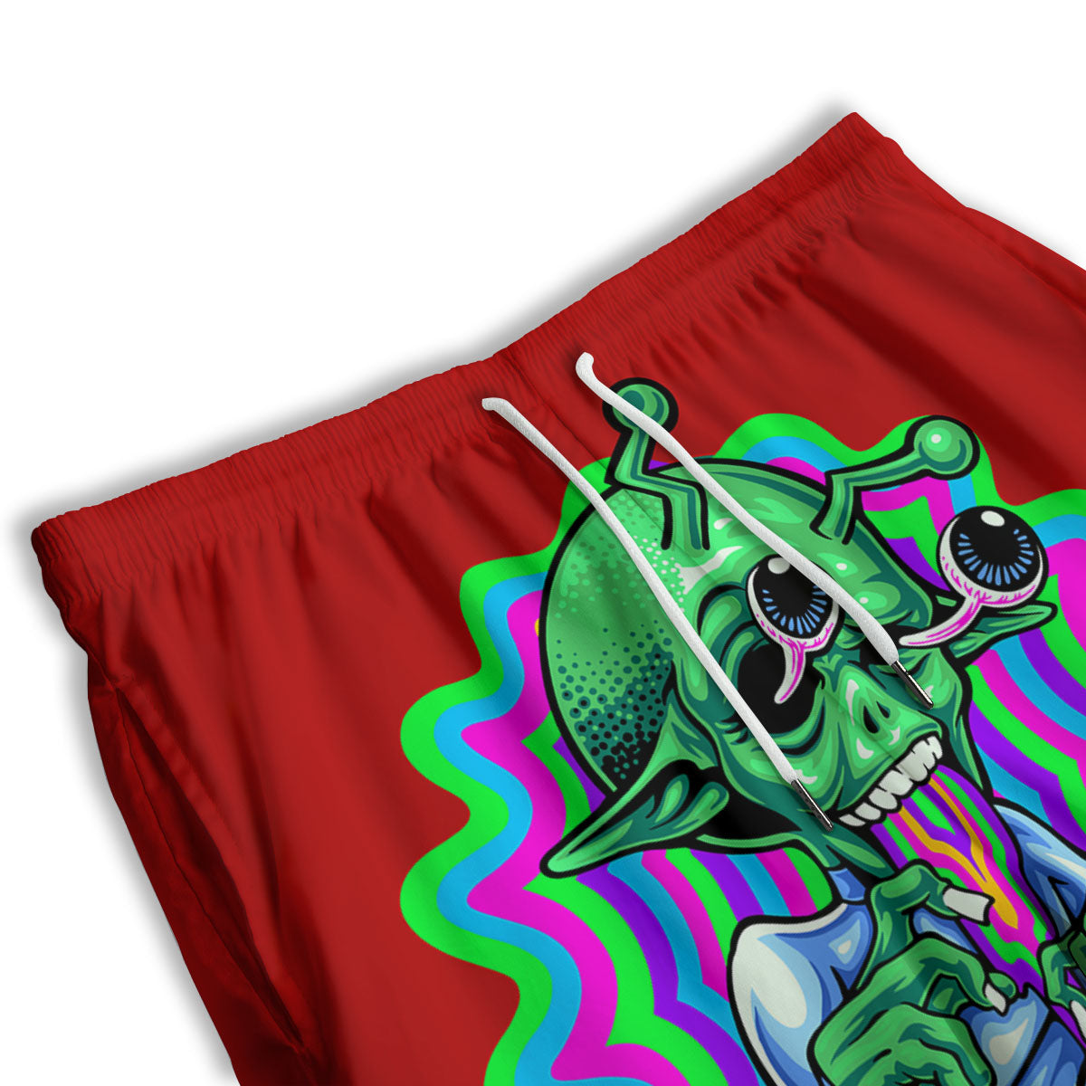 Trippy Alien Crazy Print Men's Athletic Shorts