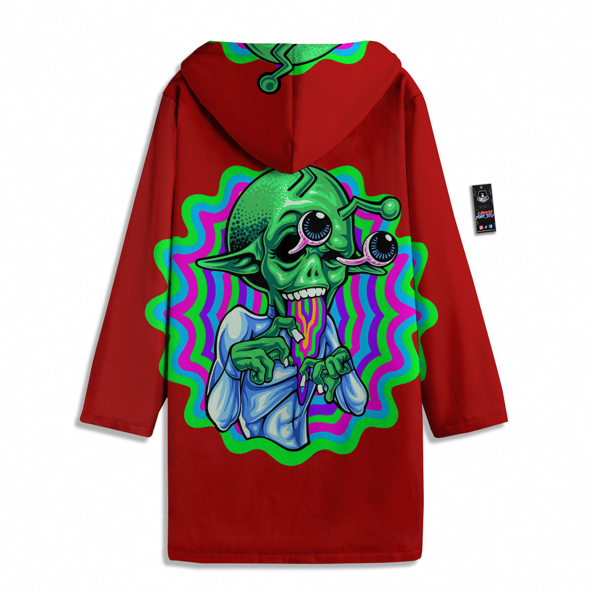 Trippy Alien Crazy Print Men's Windbreaker Jacket-grizzshop