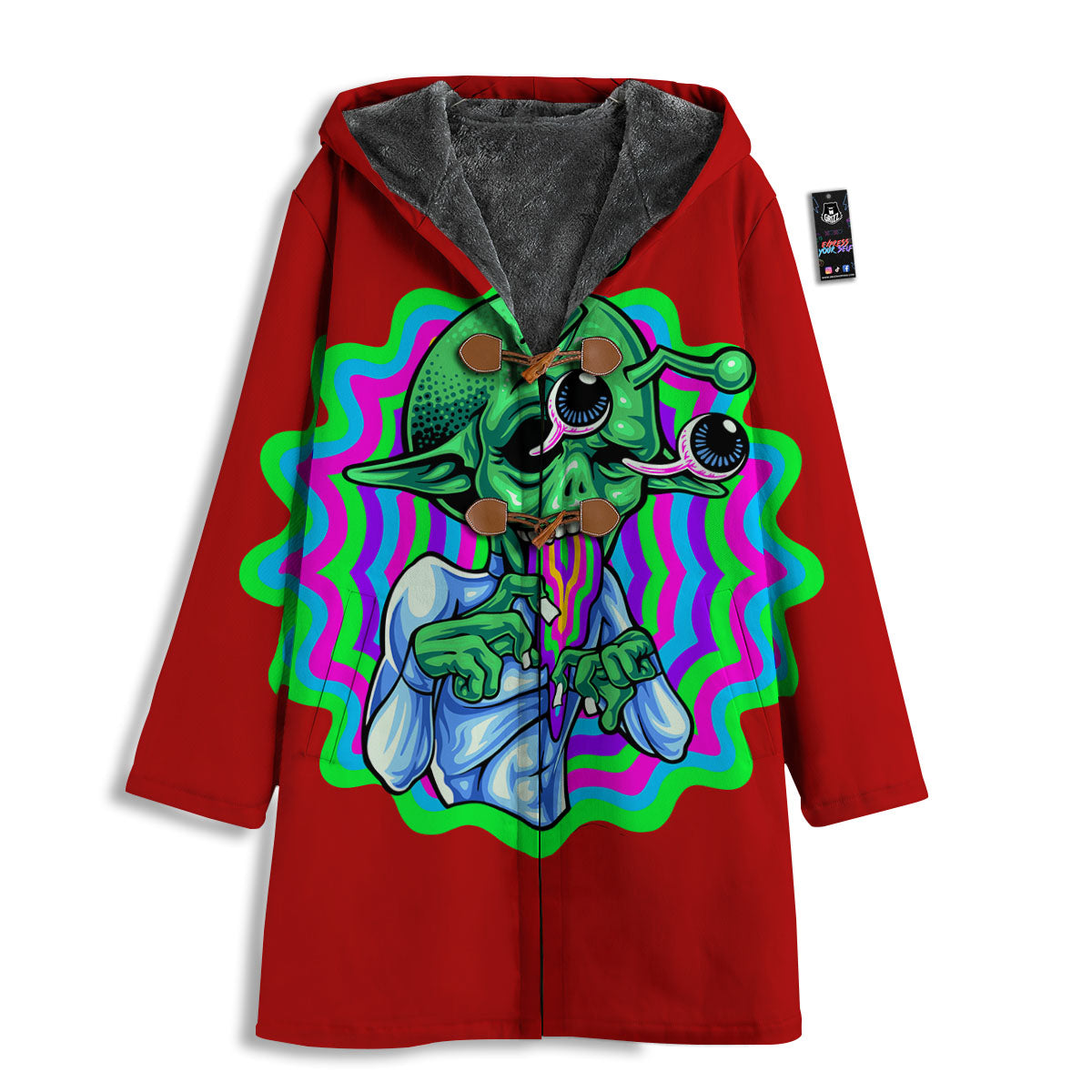 Trippy Alien Crazy Print Men's Windbreaker Jacket-grizzshop