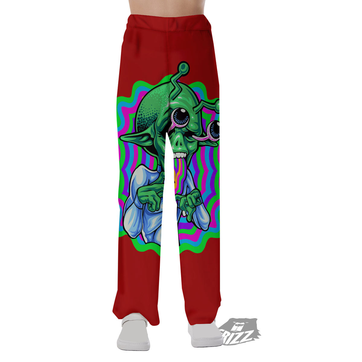 Trippy Alien Crazy Print Pajama Pants-grizzshop