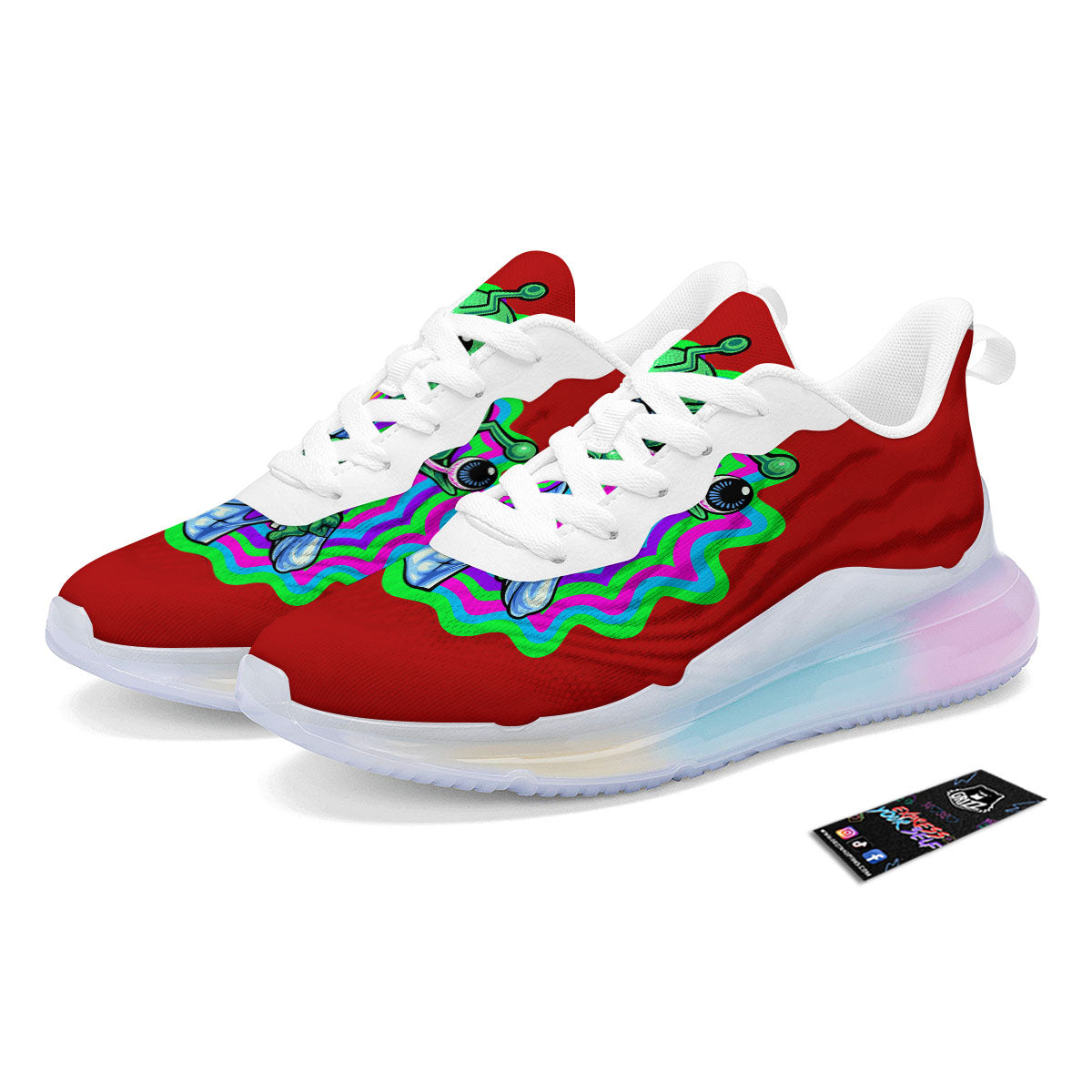 Trippy Alien Crazy Print Running Sneakers-grizzshop