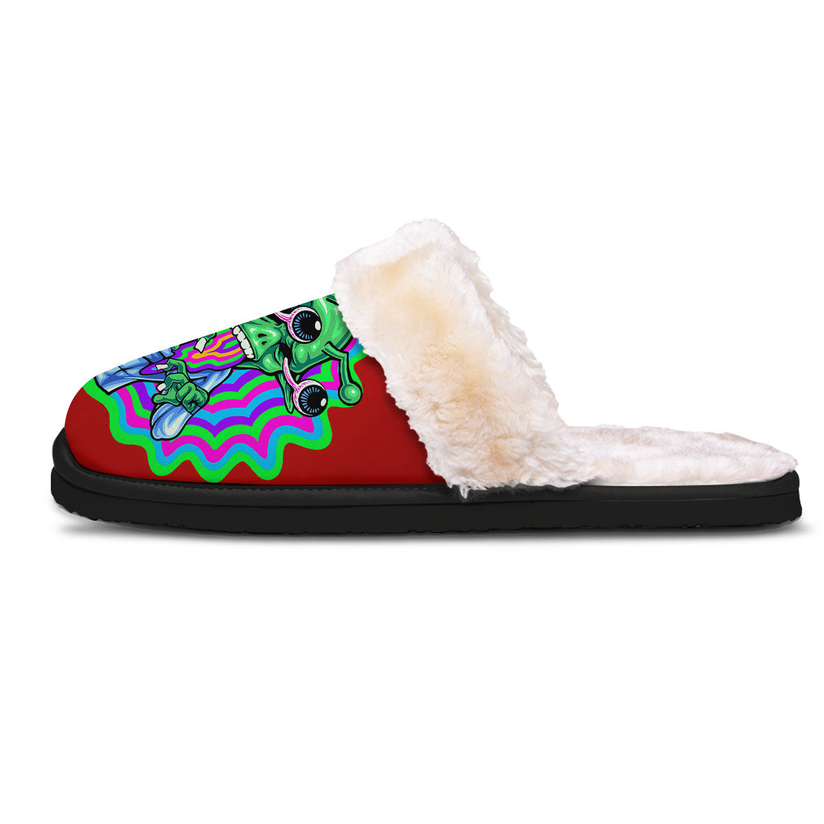 Trippy Alien Crazy Print Slippers-grizzshop