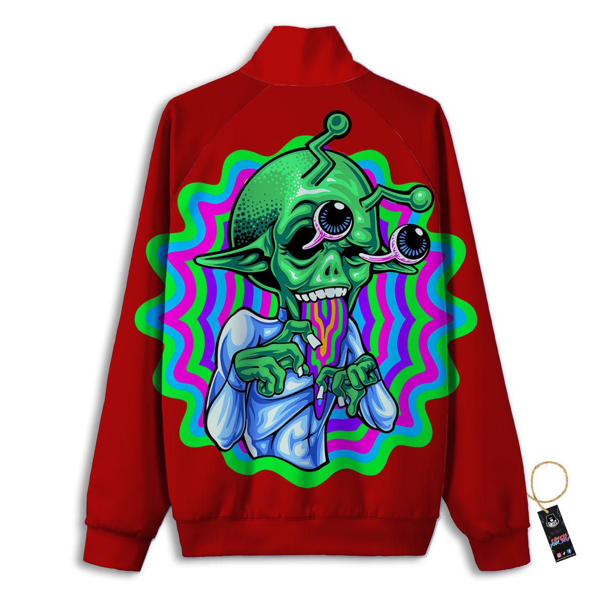 Trippy Alien Crazy Print Track Jacket-grizzshop