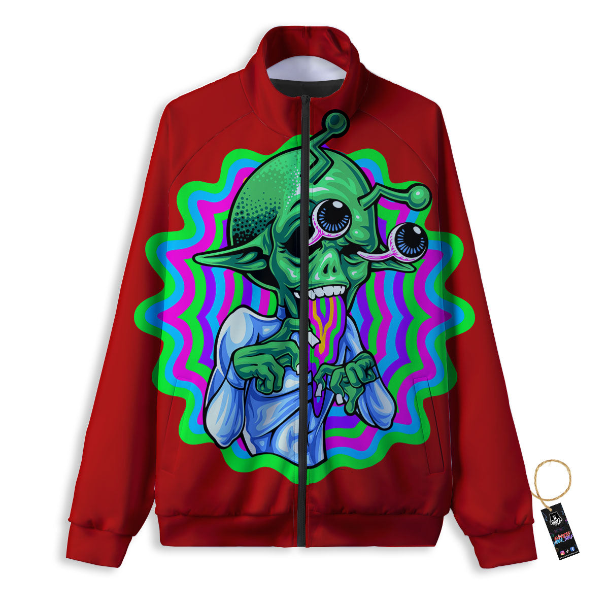 Trippy Alien Crazy Print Track Jacket-grizzshop
