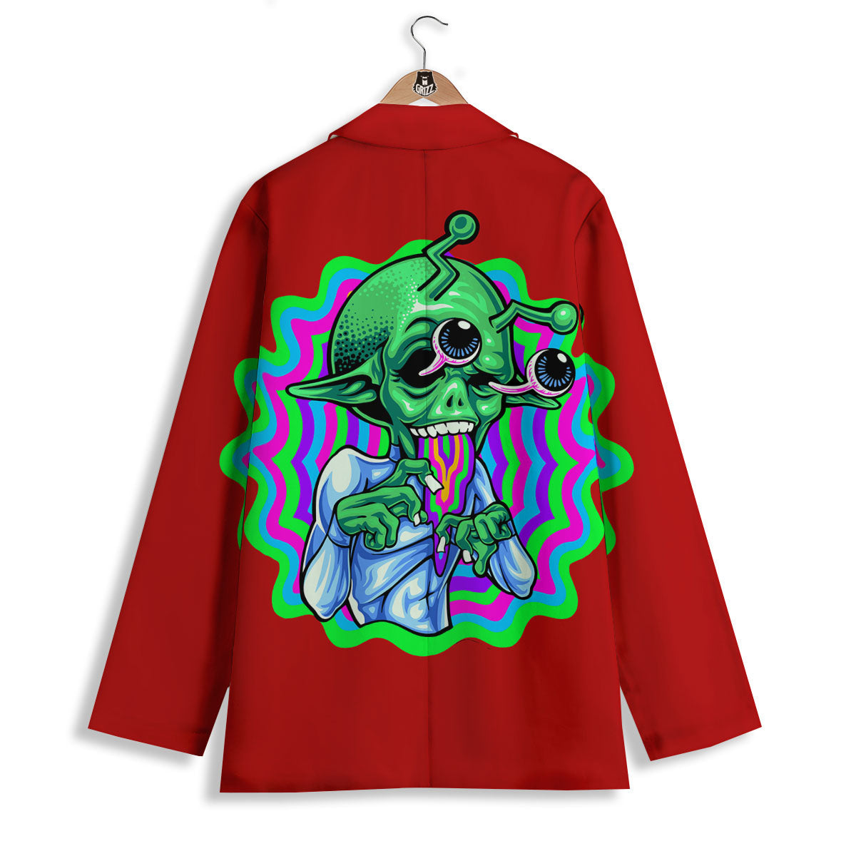 Trippy Alien Crazy Print Women's Blazer-grizzshop
