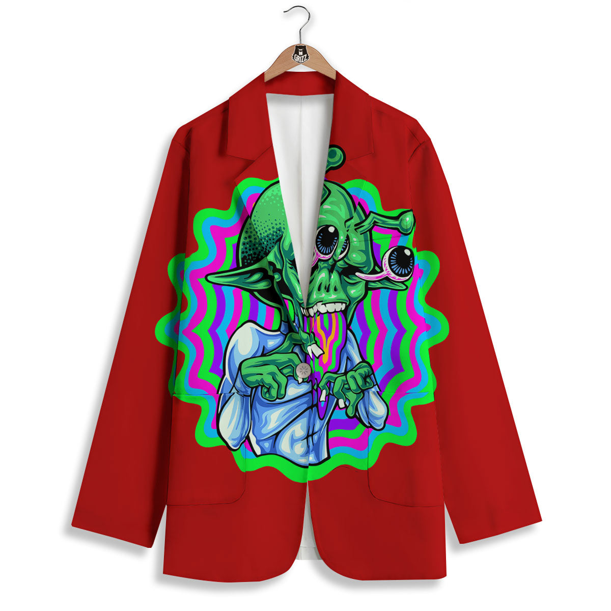 Trippy Alien Crazy Print Women's Blazer-grizzshop