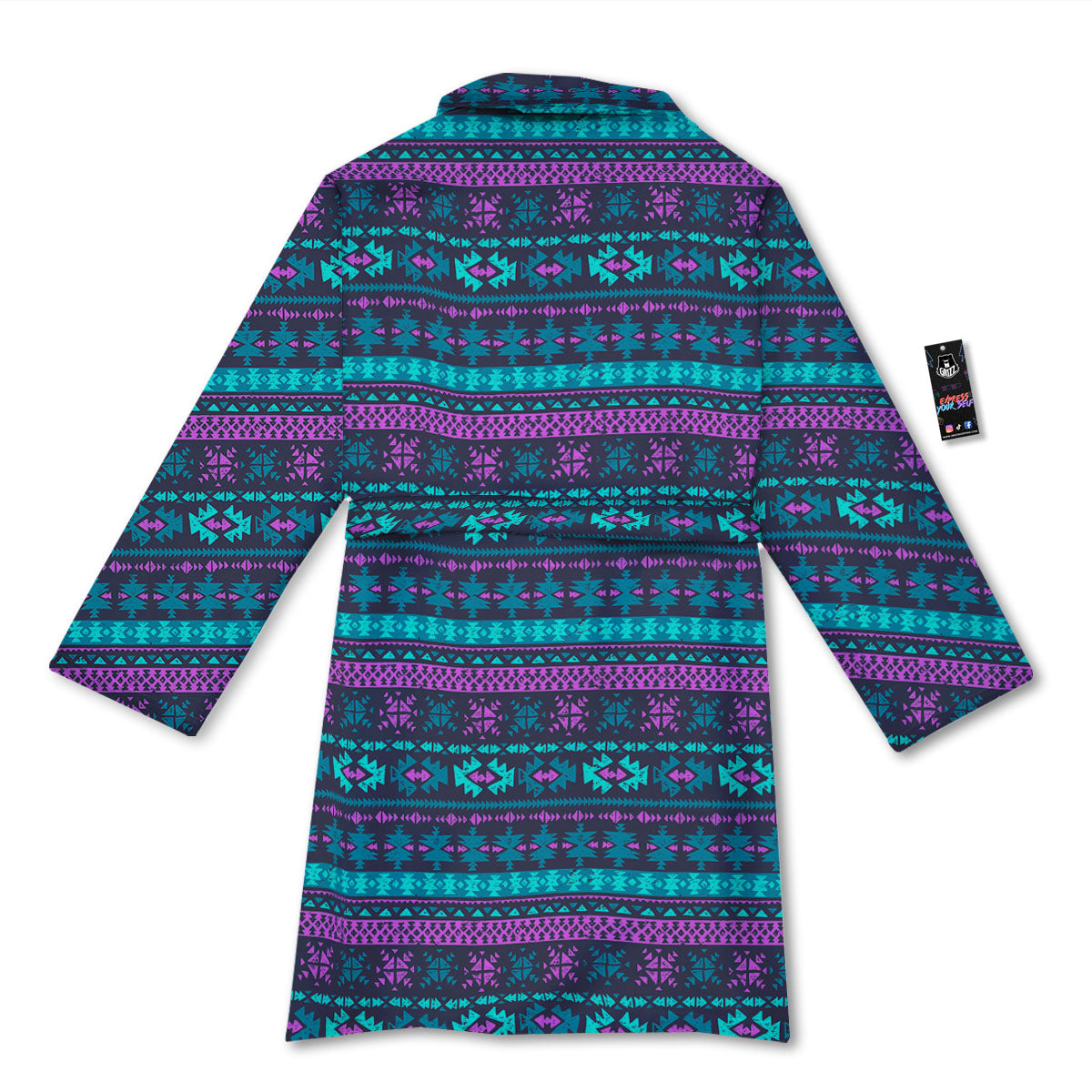 Trippy Ethnic Aztec Print Bathrobe-grizzshop
