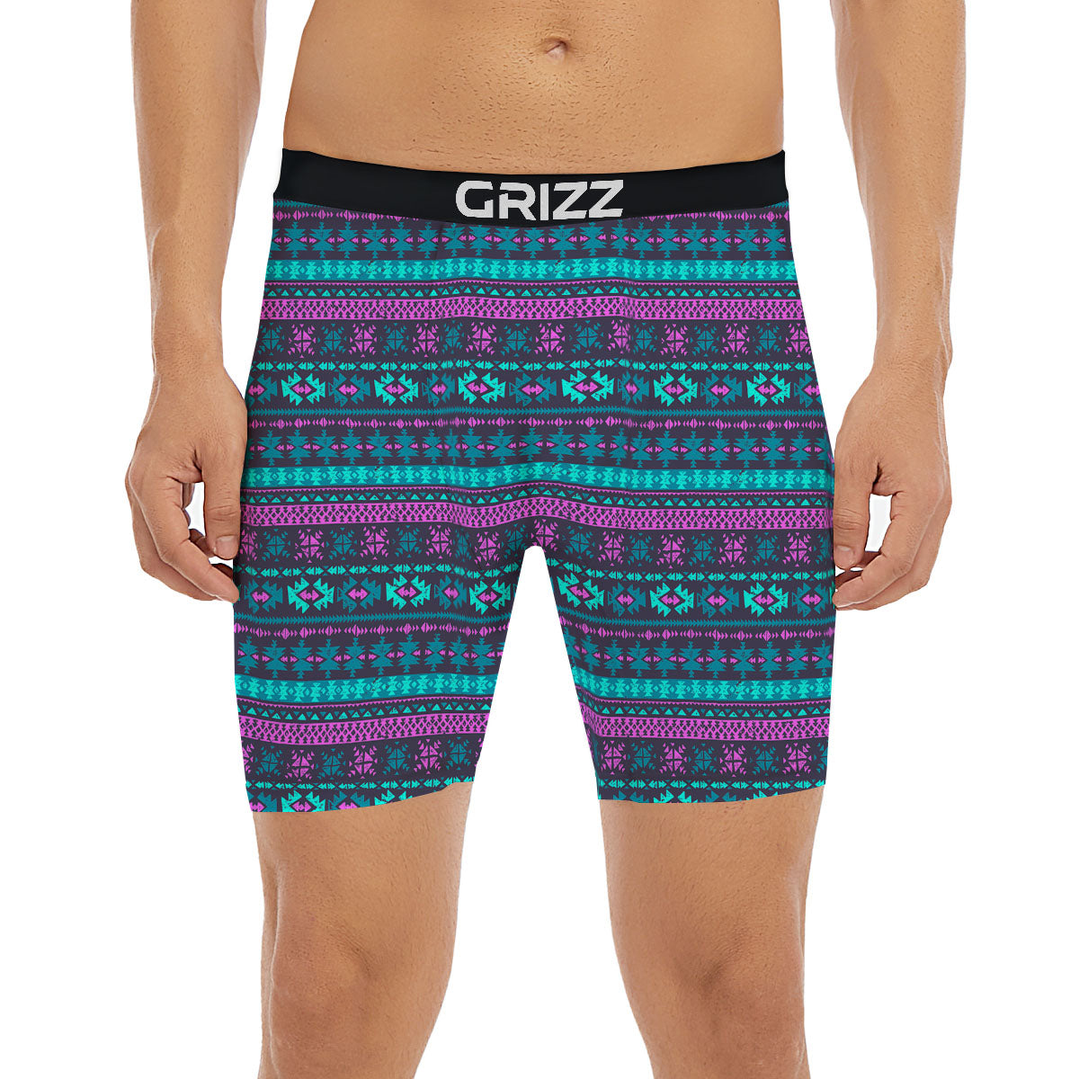 Trippy Ethnic Aztec Print Boxer Briefs-grizzshop
