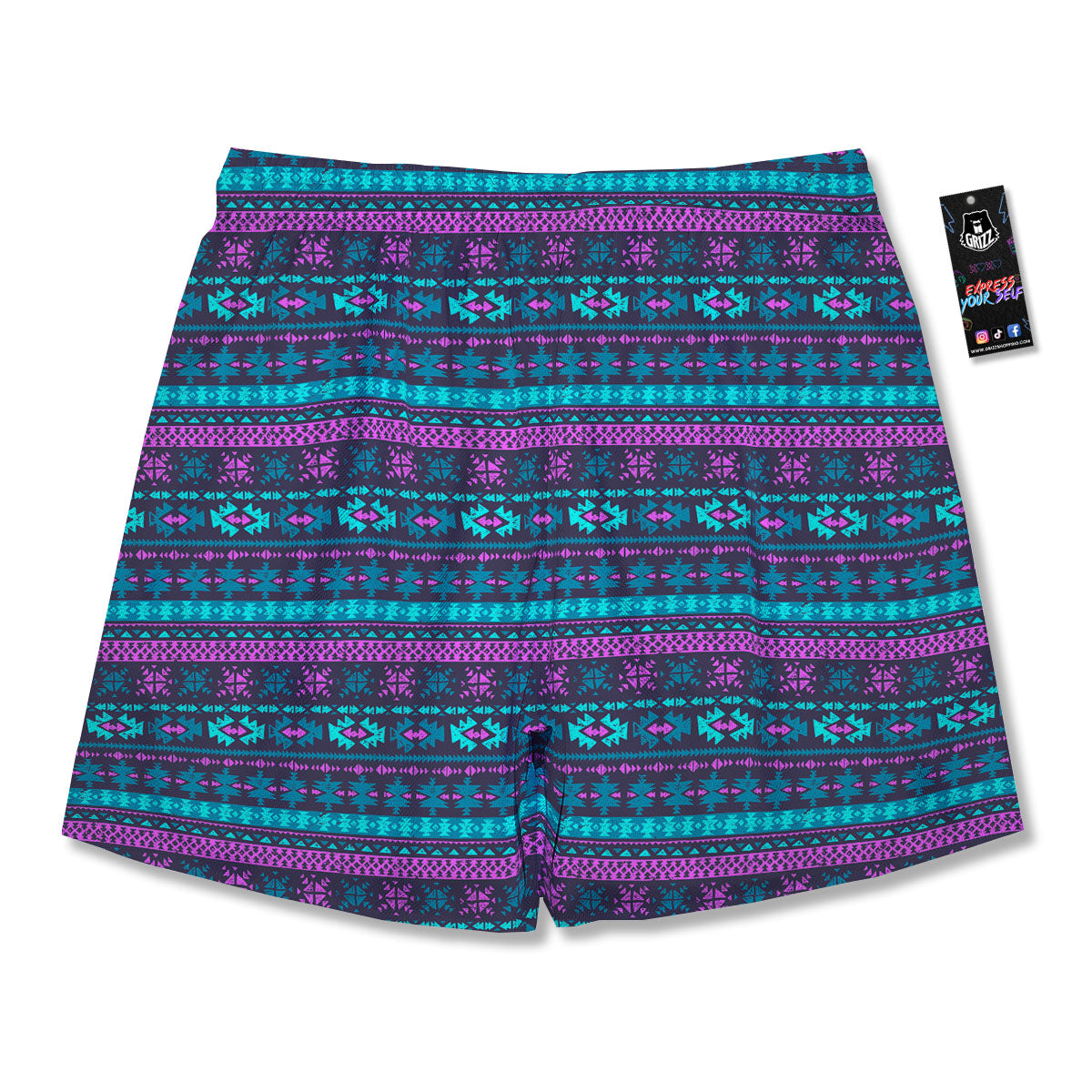 Trippy Ethnic Aztec Print Men's Running Shorts-grizzshop