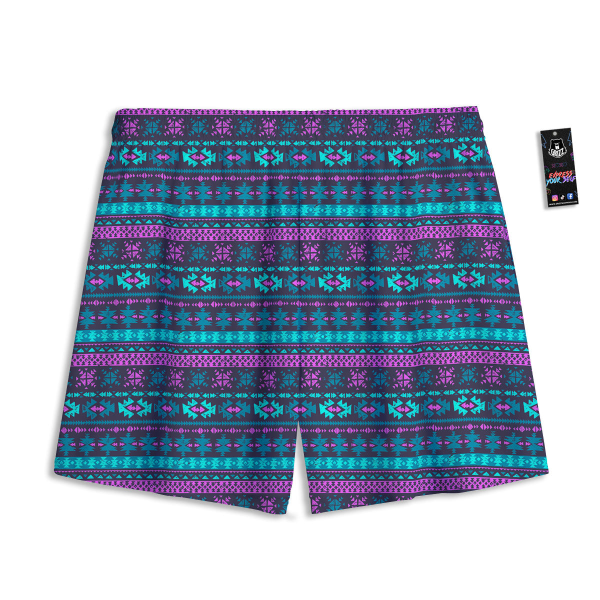 Trippy Ethnic Aztec Print Mesh Shorts