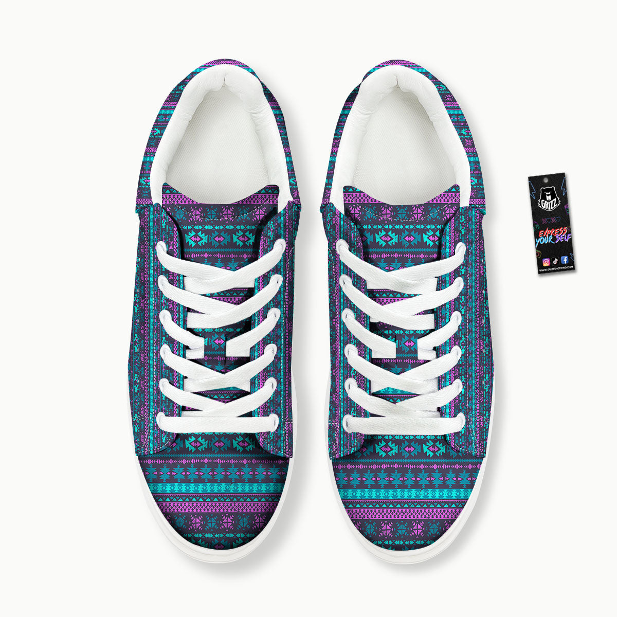 Trippy Ethnic Aztec Print Platform Shoes-grizzshop