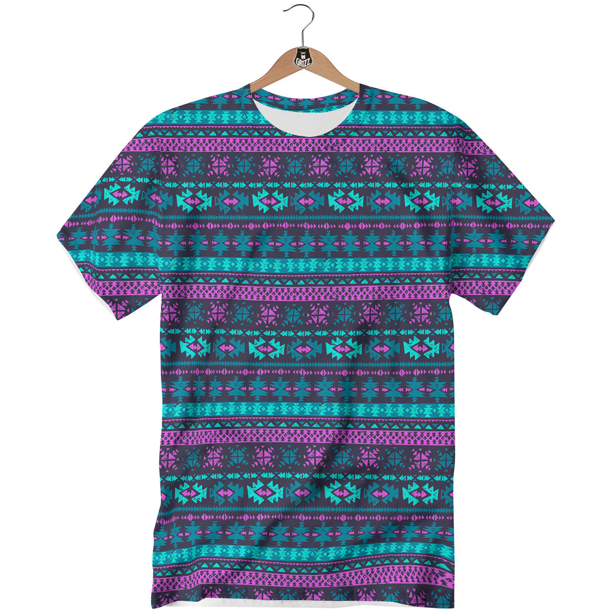 Trippy Ethnic Aztec Print T-Shirt-grizzshop
