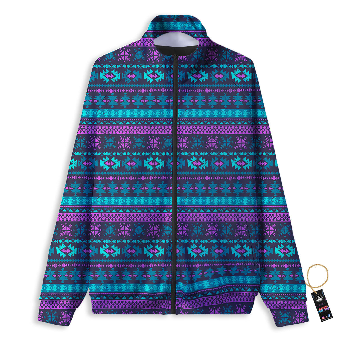 Trippy Ethnic Aztec Print Track Jacket-grizzshop