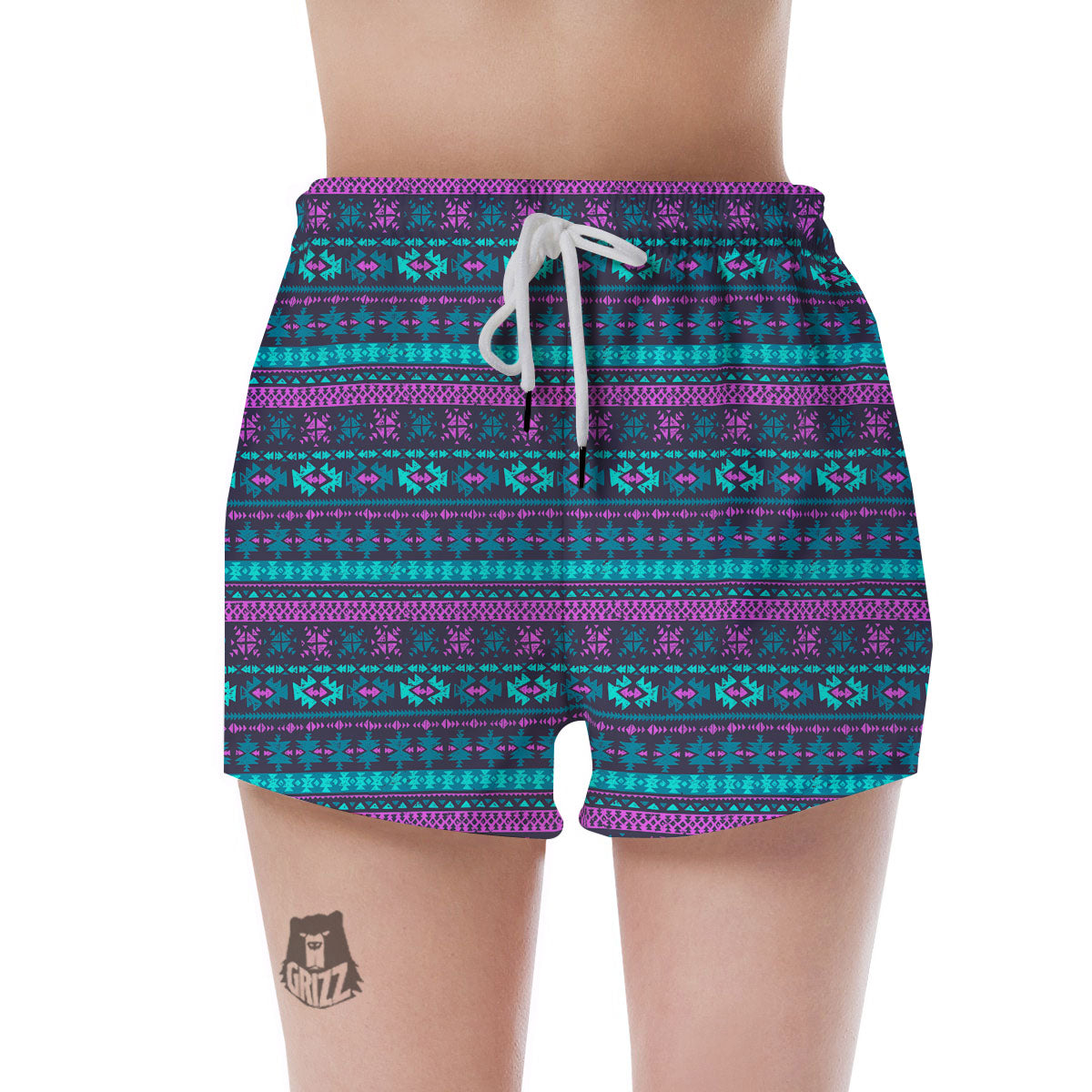 Trippy Ethnic Aztec Print Women's Shorts-grizzshop