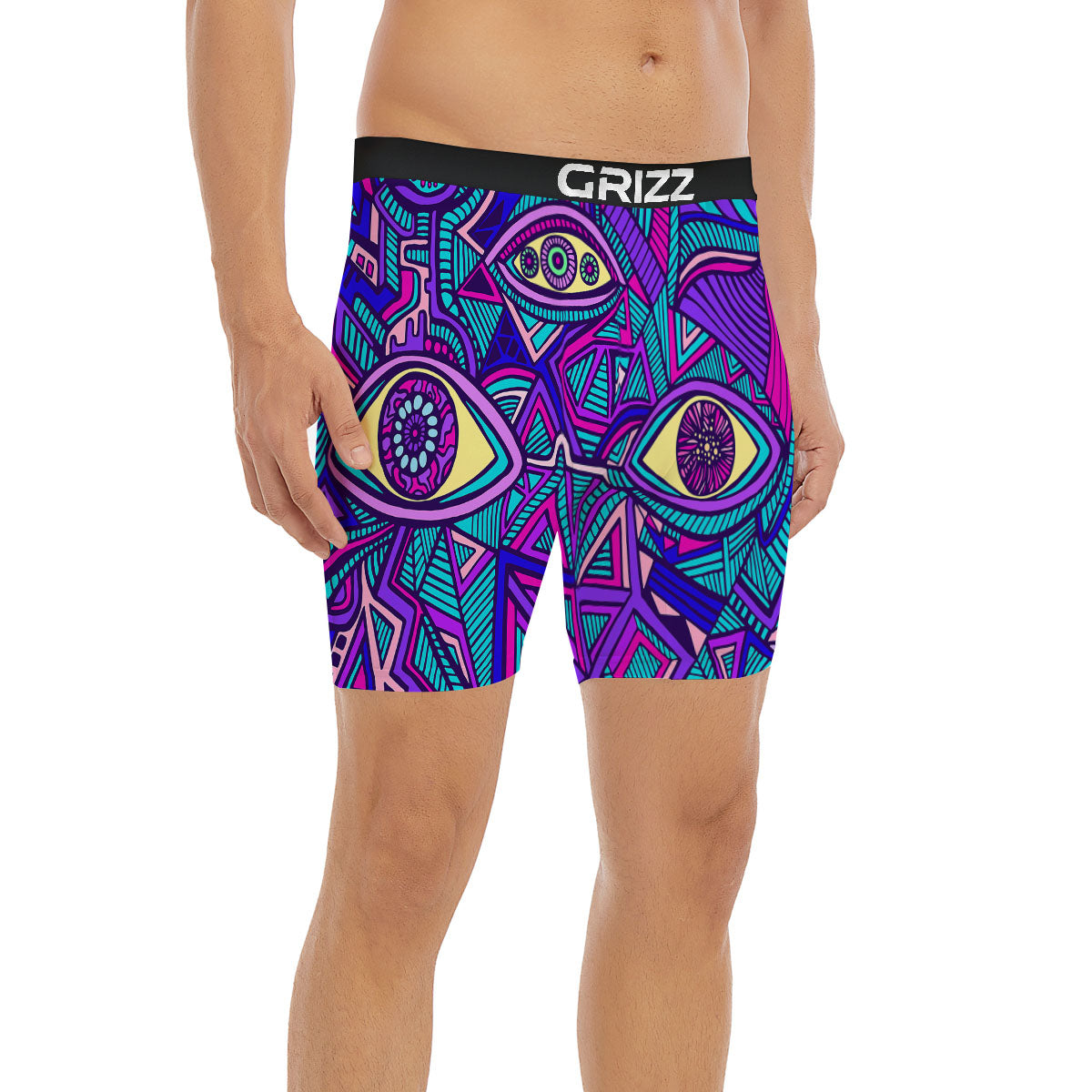 Trippy Ethnic Psychedelic Print Boxer Briefs-grizzshop