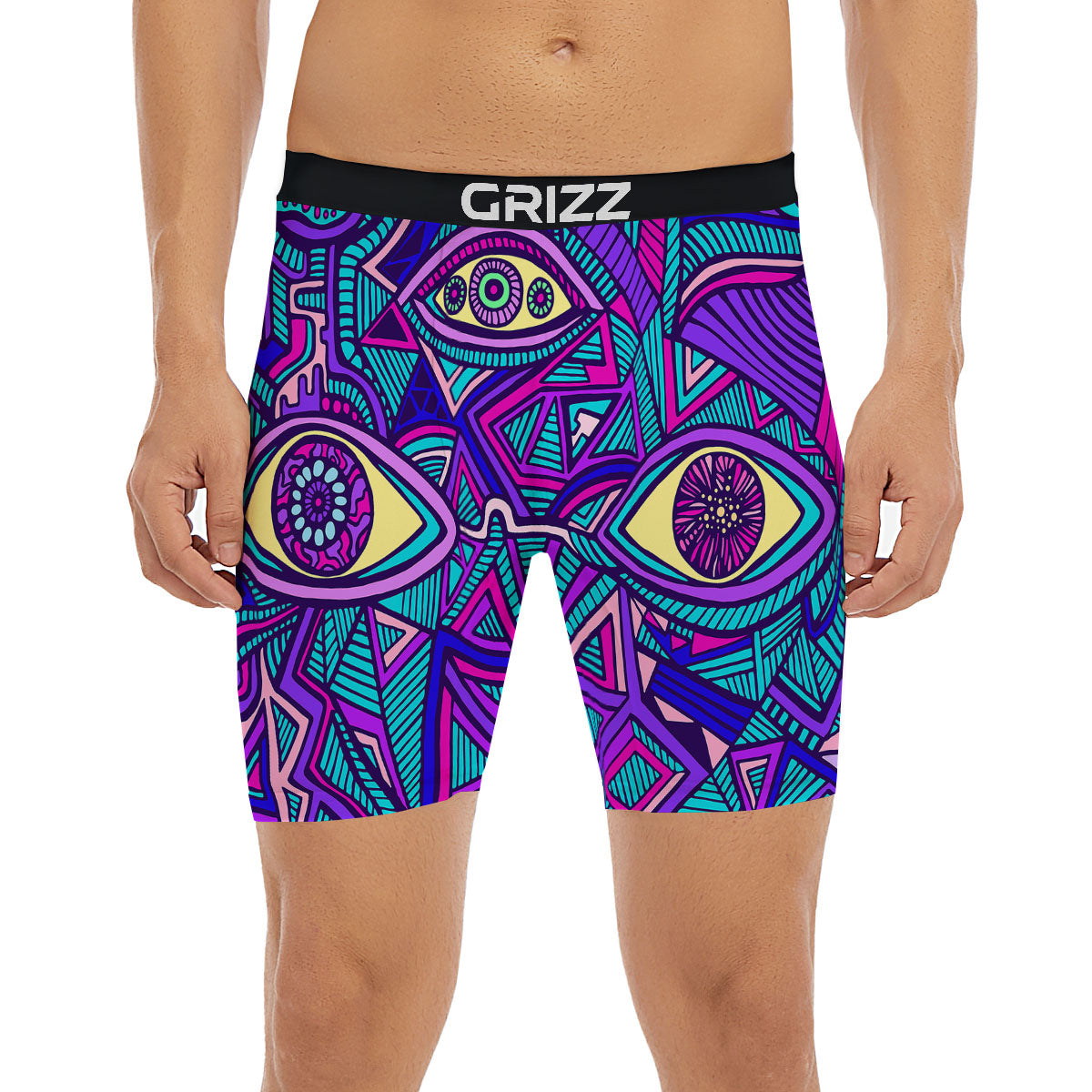 Trippy Ethnic Psychedelic Print Boxer Briefs-grizzshop