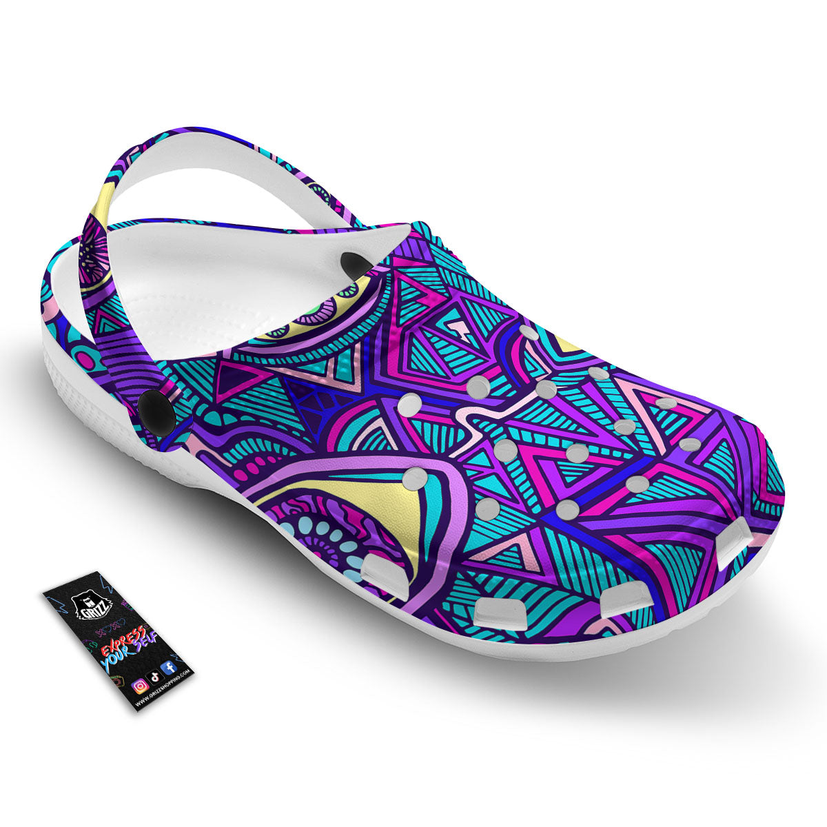 Trippy Ethnic Psychedelic Print Clog-grizzshop