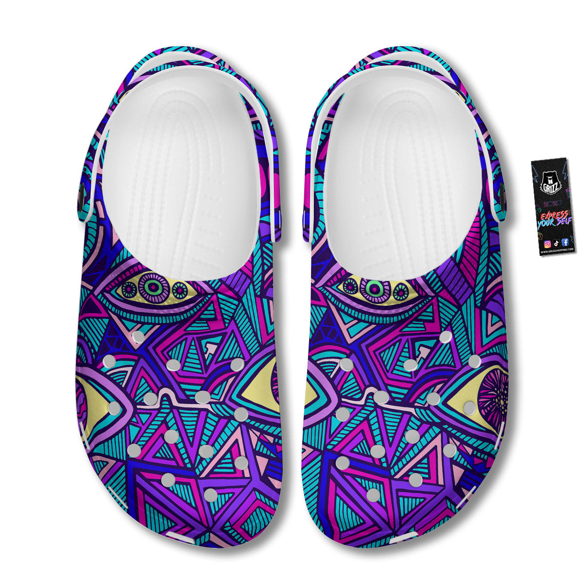 Trippy Ethnic Psychedelic Print Clog-grizzshop