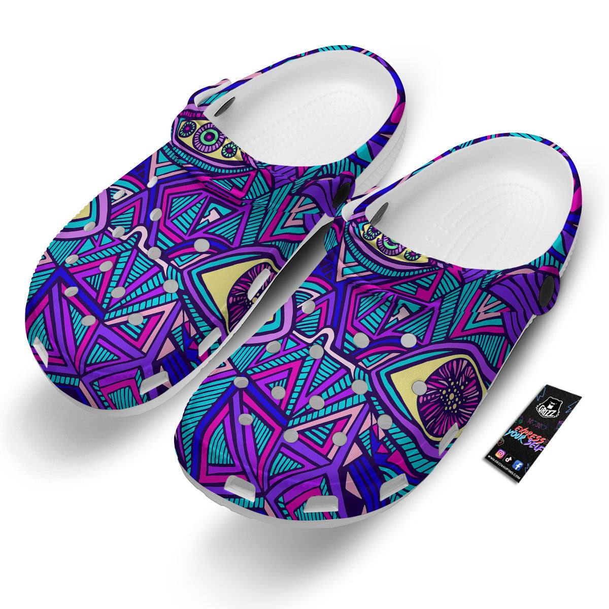 Trippy Ethnic Psychedelic Print Clog-grizzshop