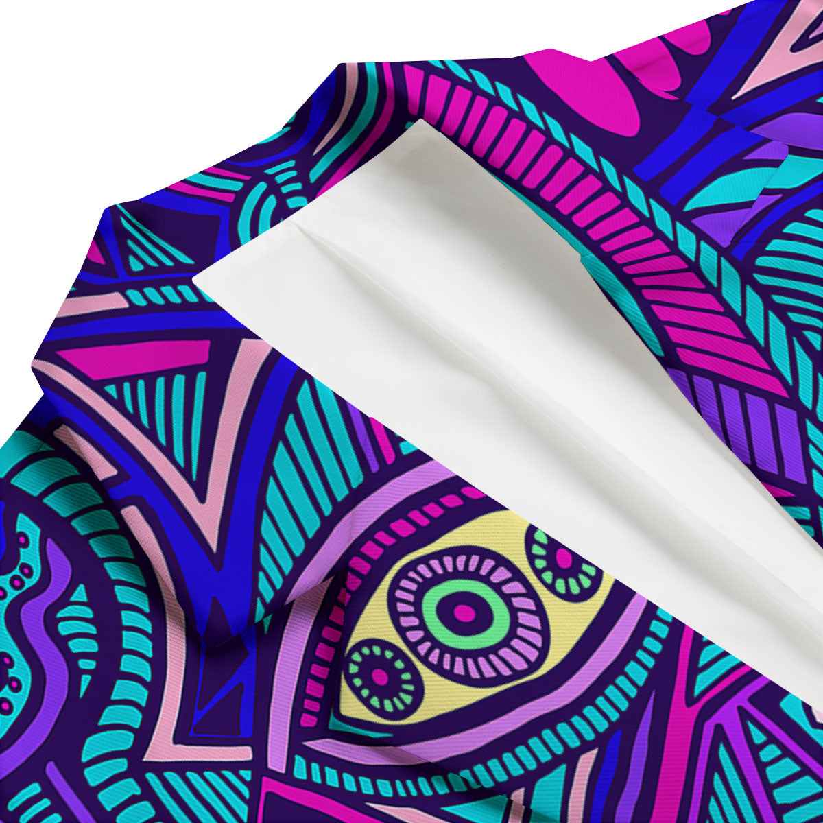 Trippy Ethnic Psychedelic Print Men's Blazer-grizzshop