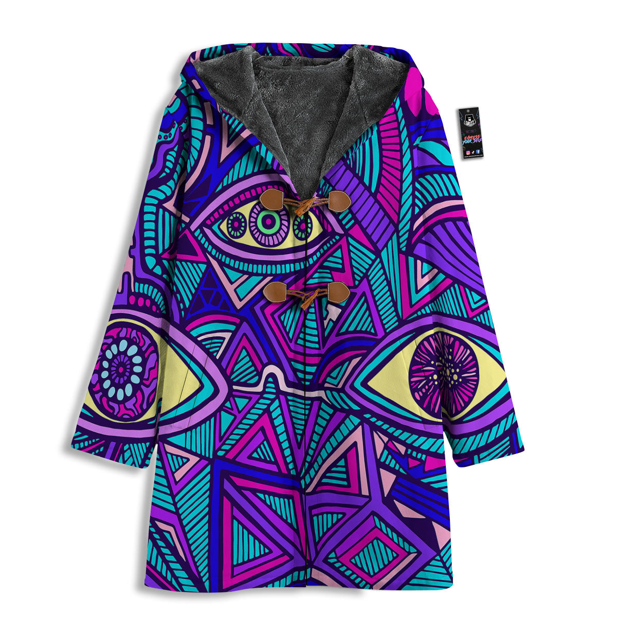 Trippy Ethnic Psychedelic Print Men's Windbreaker Jacket-grizzshop