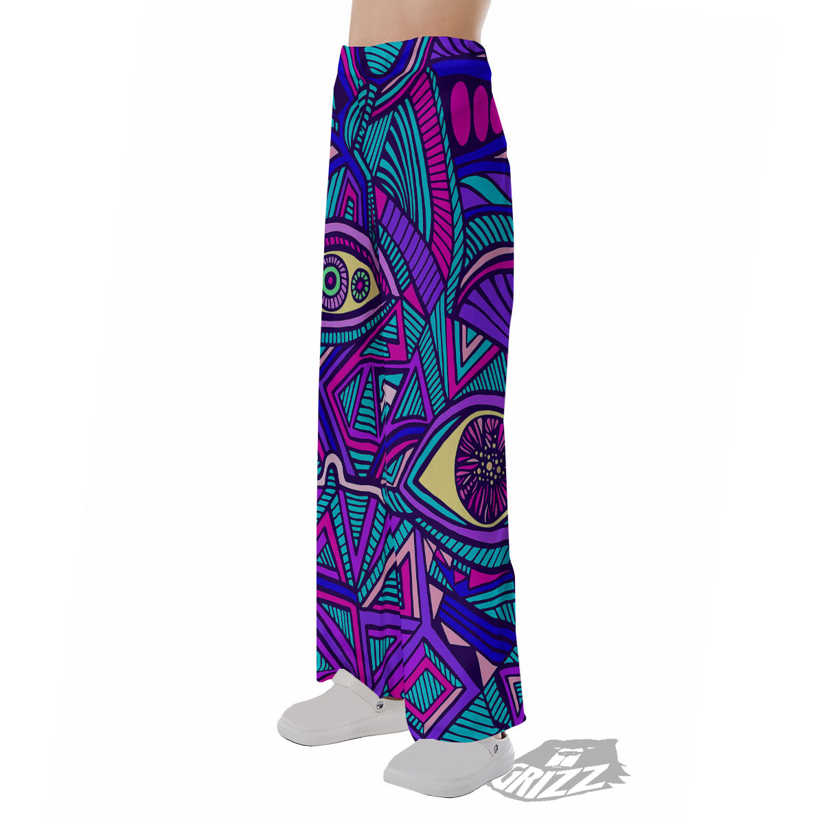 Trippy Ethnic Psychedelic Print Pajama Pants-grizzshop