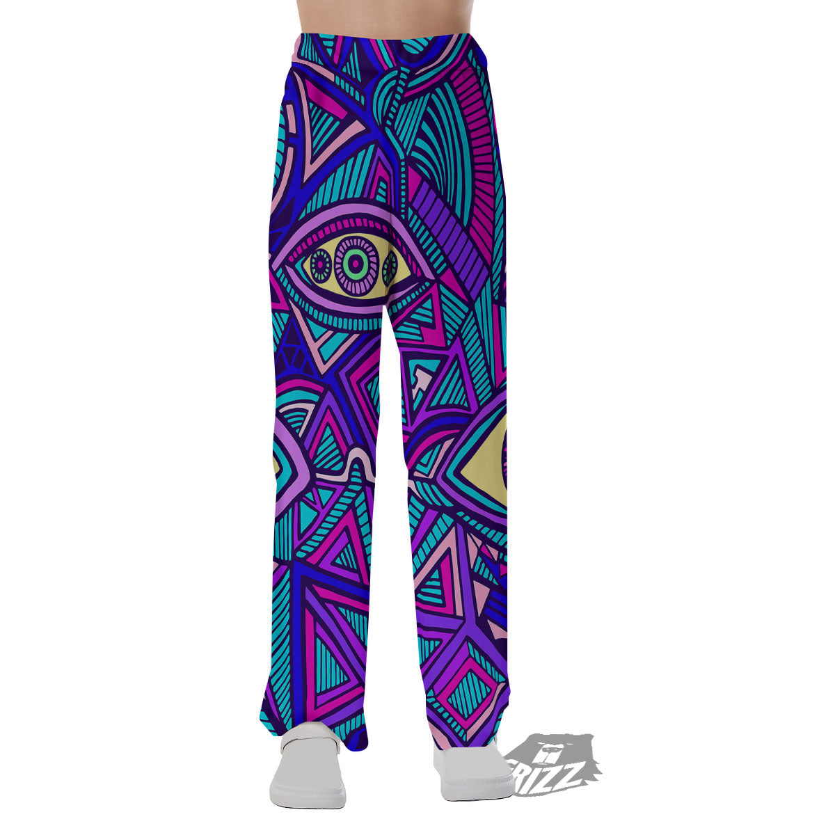 Trippy Ethnic Psychedelic Print Pajama Pants-grizzshop