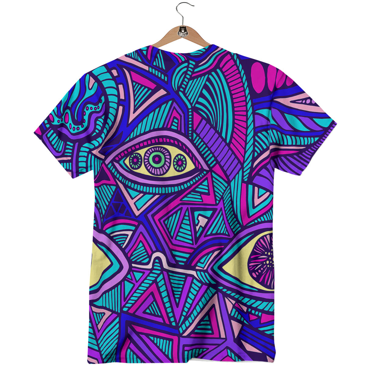 Trippy Ethnic Psychedelic Print T-Shirt-grizzshop