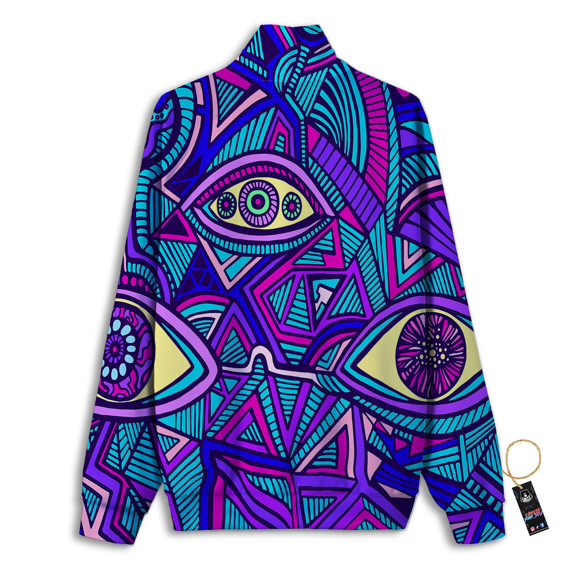 Trippy Ethnic Psychedelic Print Track Jacket-grizzshop