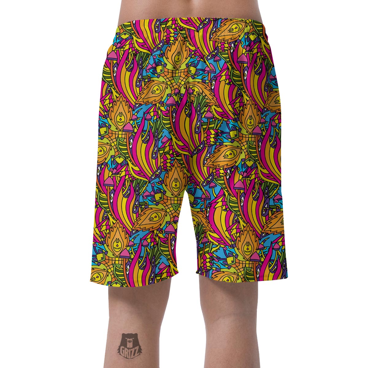 Trippy Hippie Flame Psychedelic Men's Shorts-grizzshop