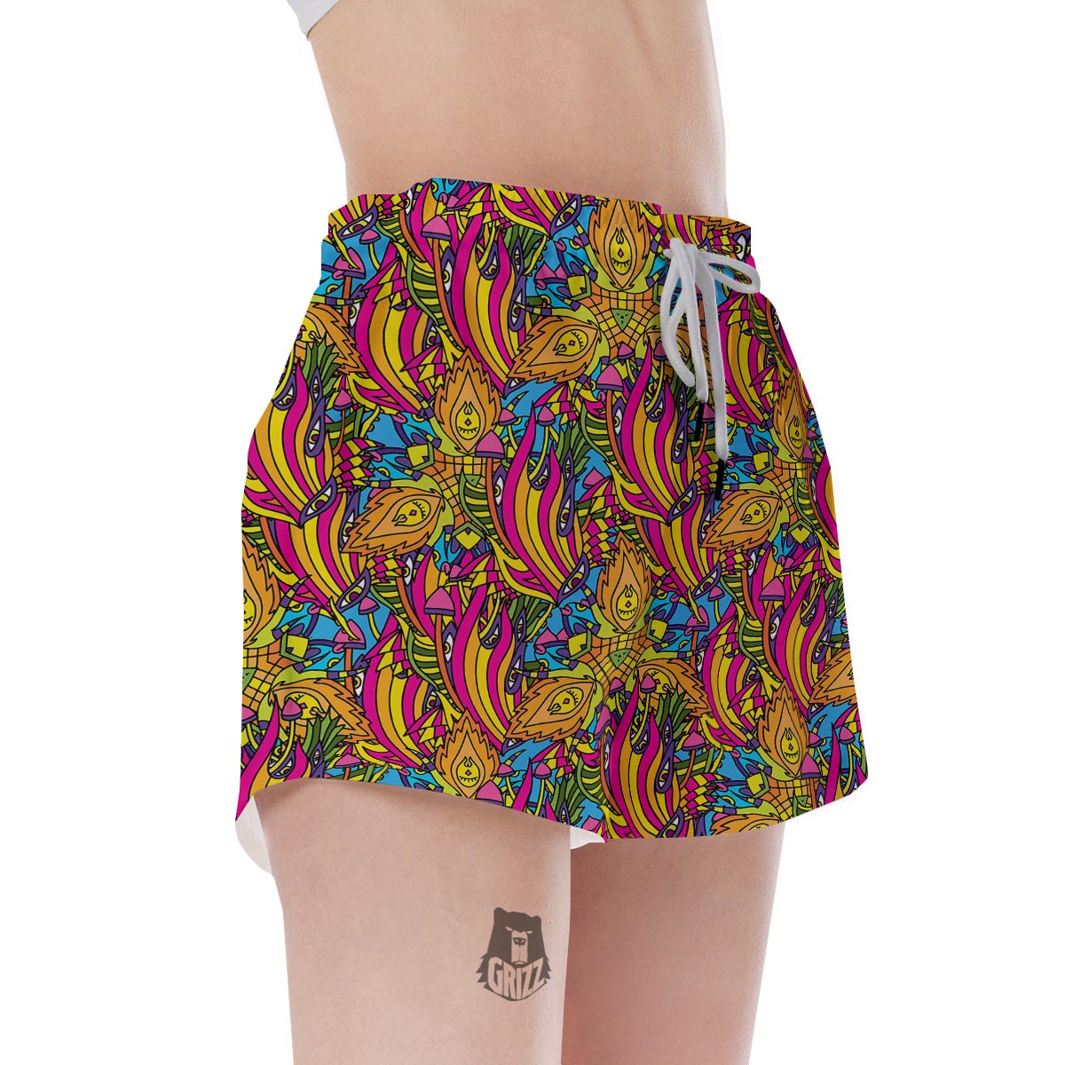 Trippy Hippie Flame Psychedelic Women's Shorts-grizzshop