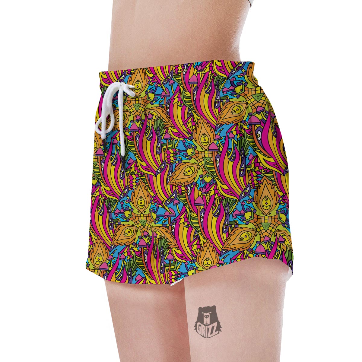 Trippy Hippie Flame Psychedelic Women's Shorts-grizzshop