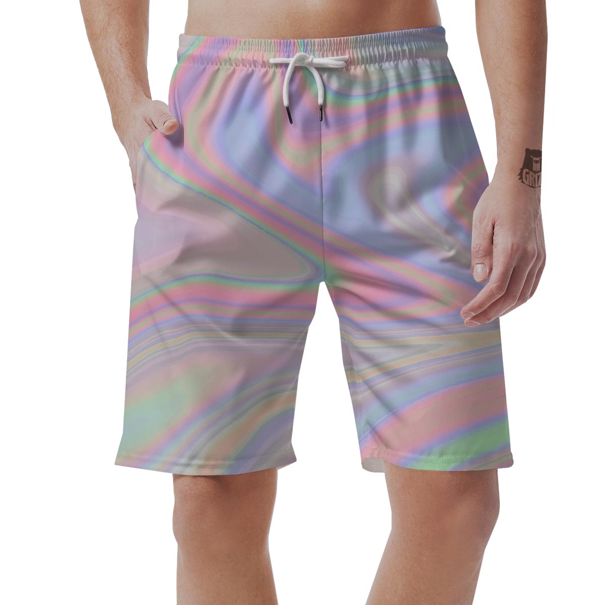 Trippy Holographic Men's Shorts-grizzshop