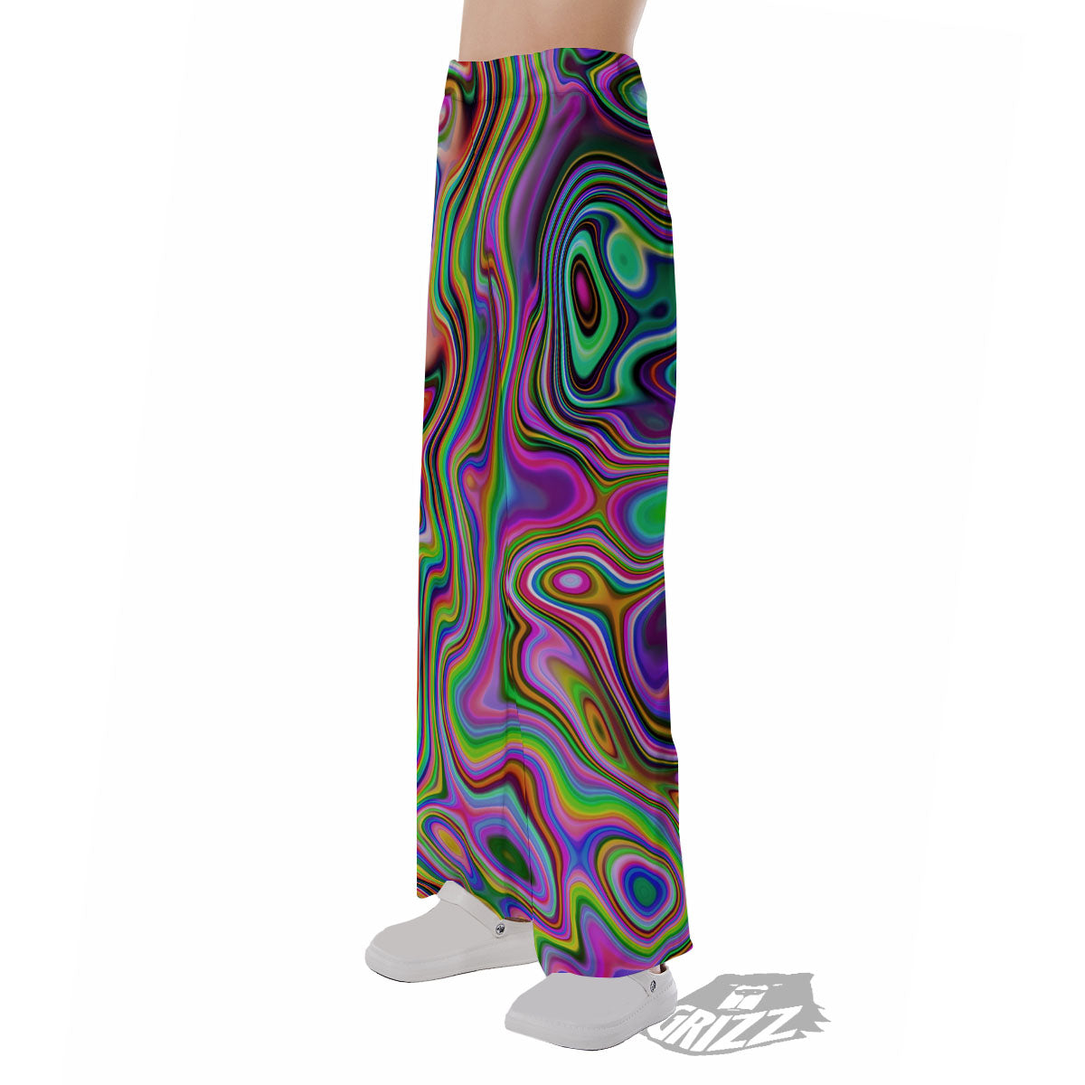 Trippy Liquid Holographic Print Pajama Pants-grizzshop