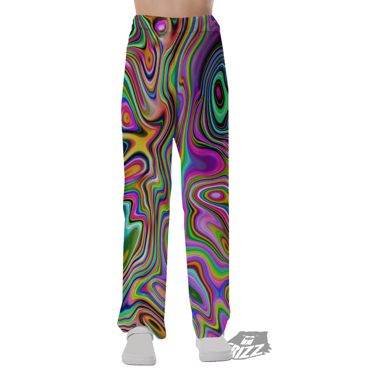 Trippy Liquid Holographic Print Pajama Pants-grizzshop