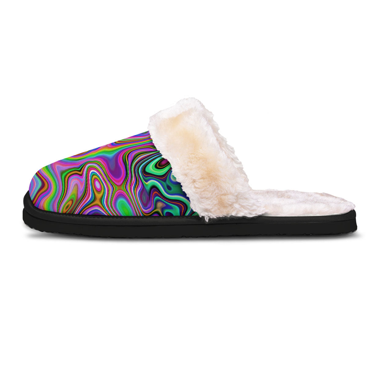 Trippy Liquid Holographic Print Slippers-grizzshop