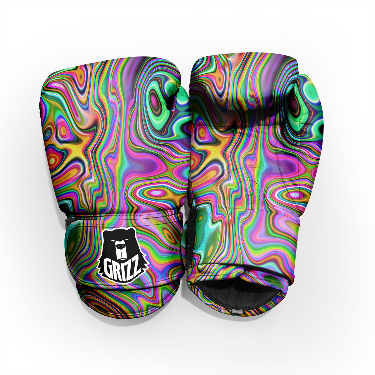 Trippy Liquid Holographic Print Pro Boxing Glove