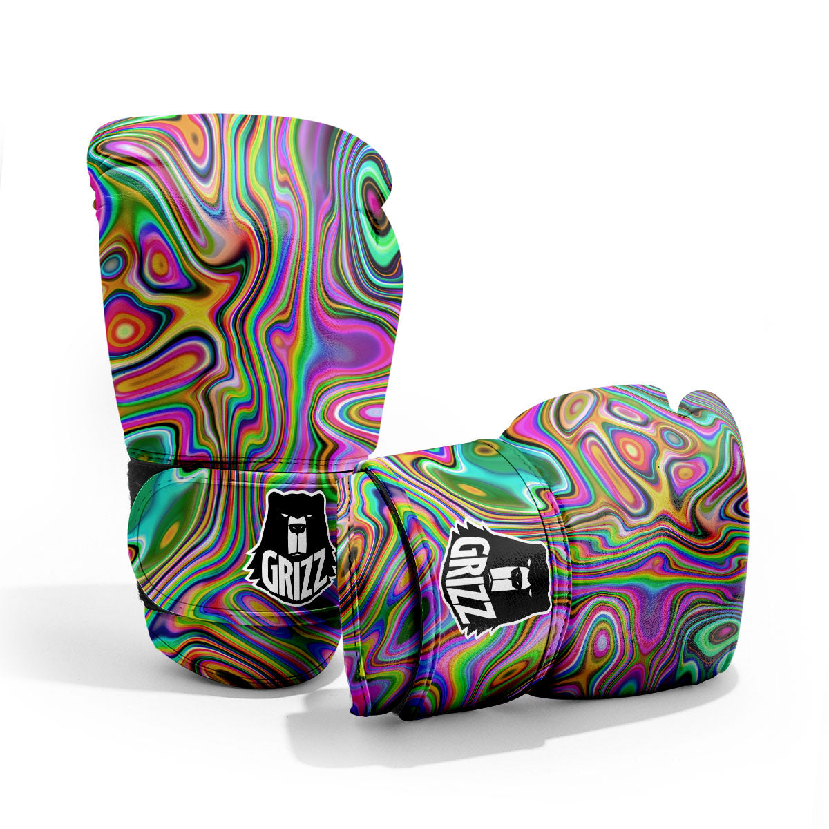 Trippy Liquid Holographic Print Pro Boxing Glove