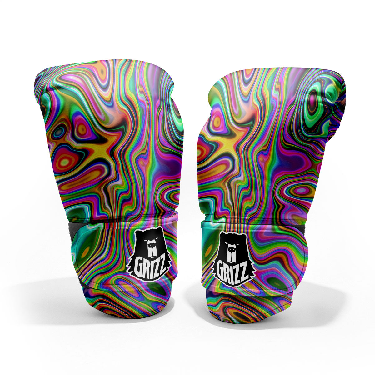 Trippy Liquid Holographic Print Pro Boxing Glove
