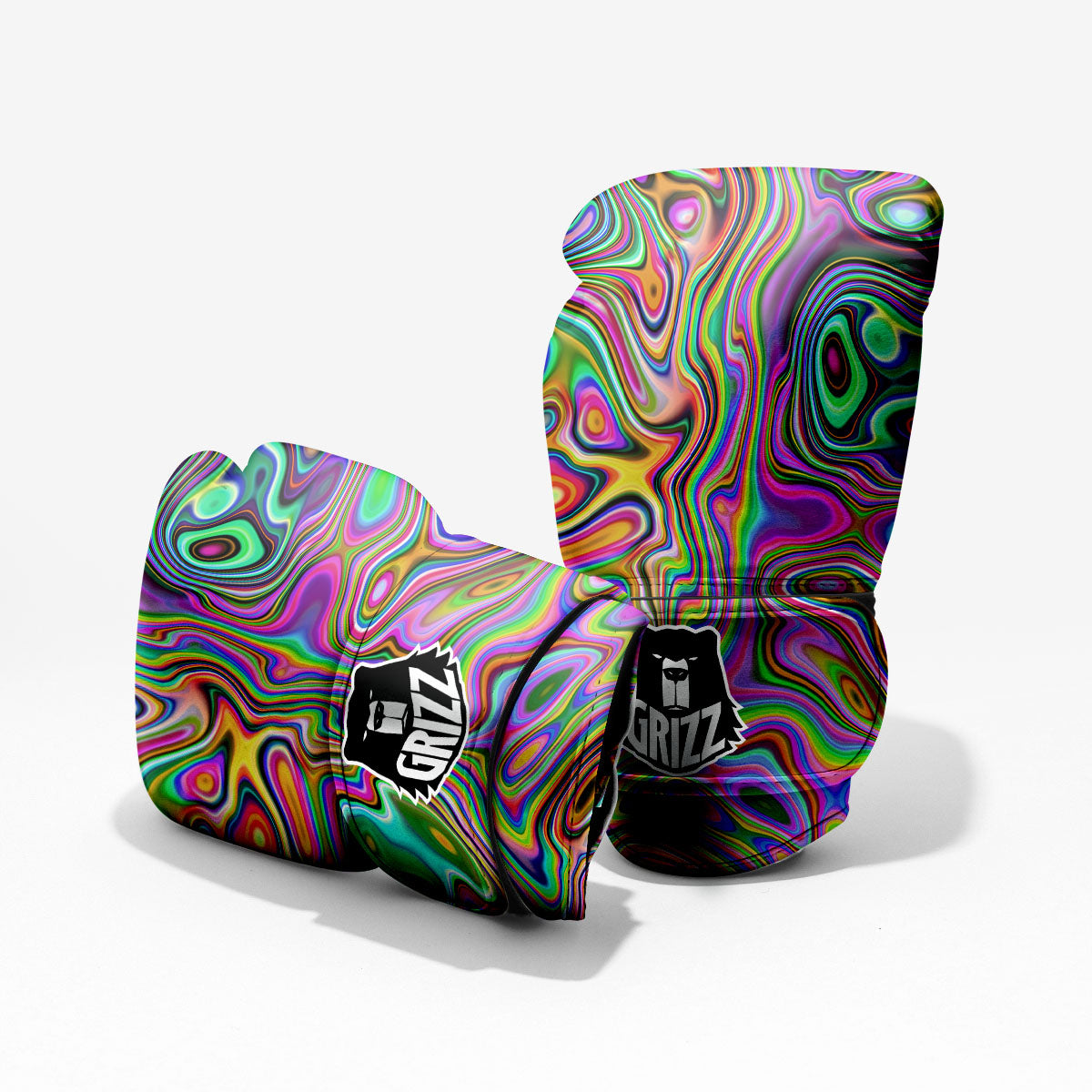Trippy Liquid Holographic Print Pro Boxing Glove