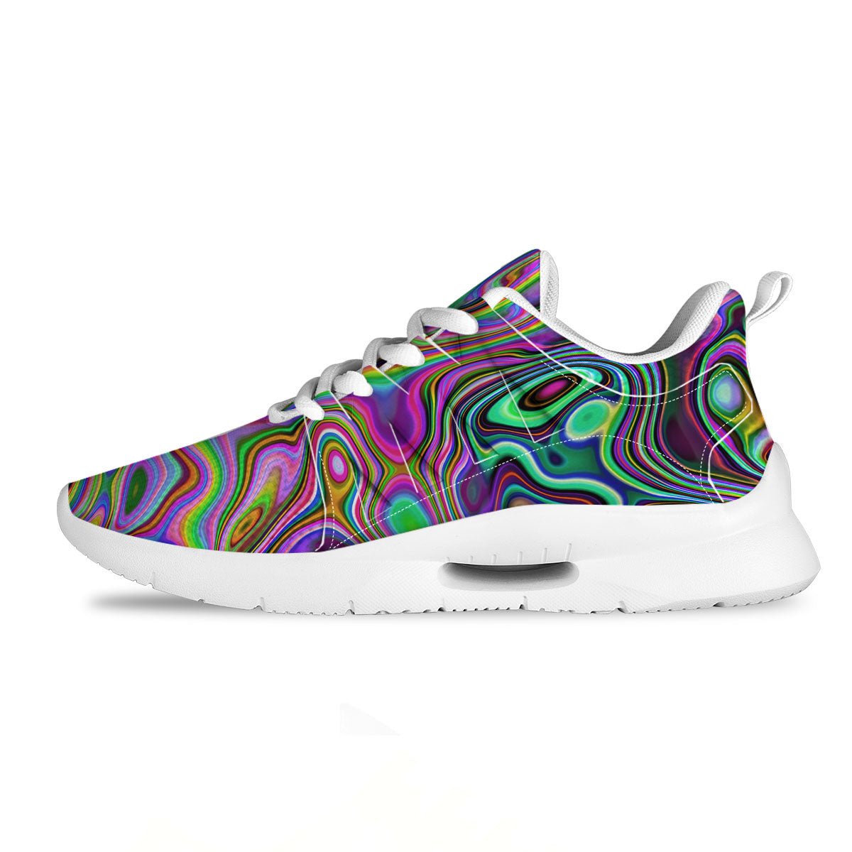 Trippy Liquid Holographic Print Tennis Shoes-grizzshop
