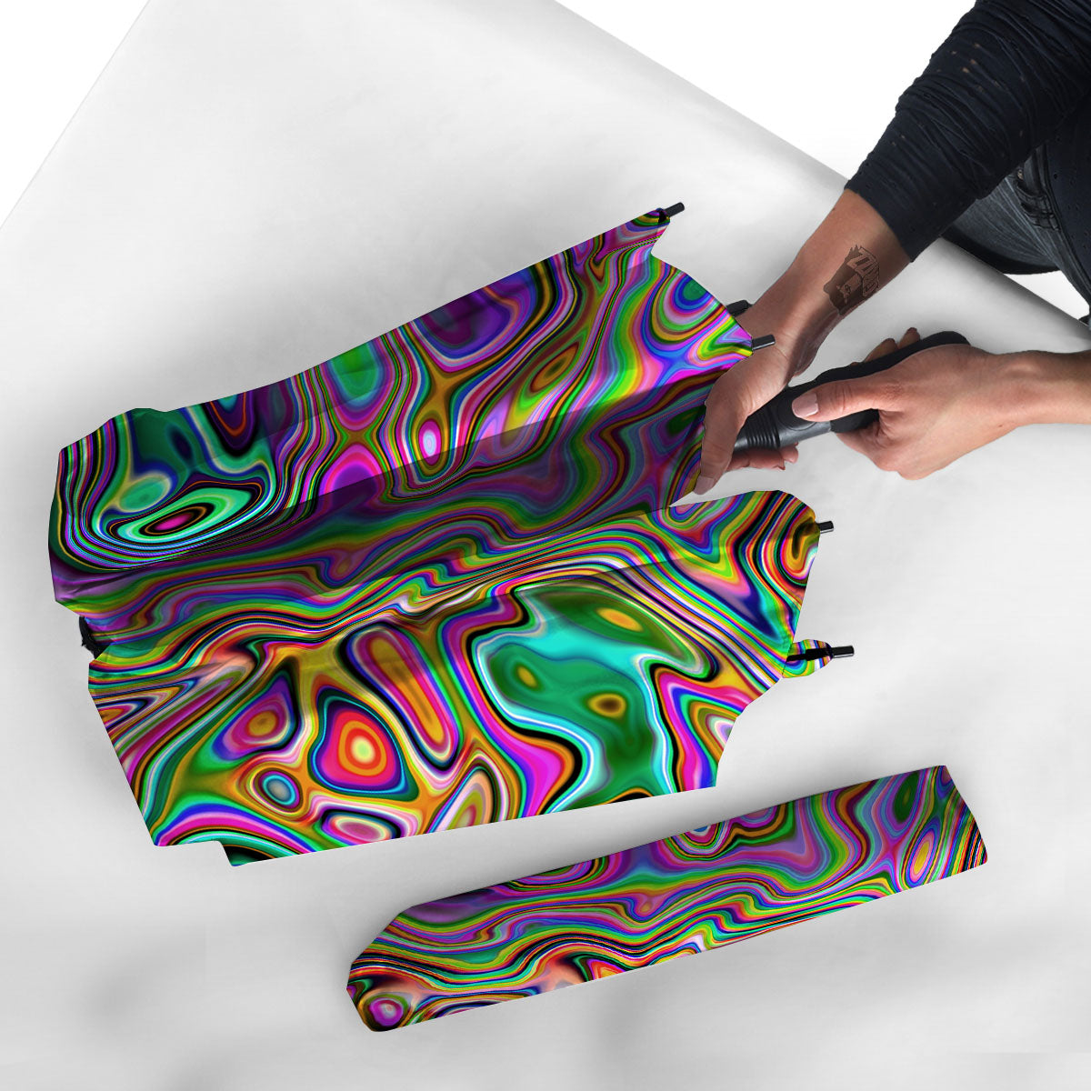 Trippy Liquid Holographic Print Umbrella-grizzshop