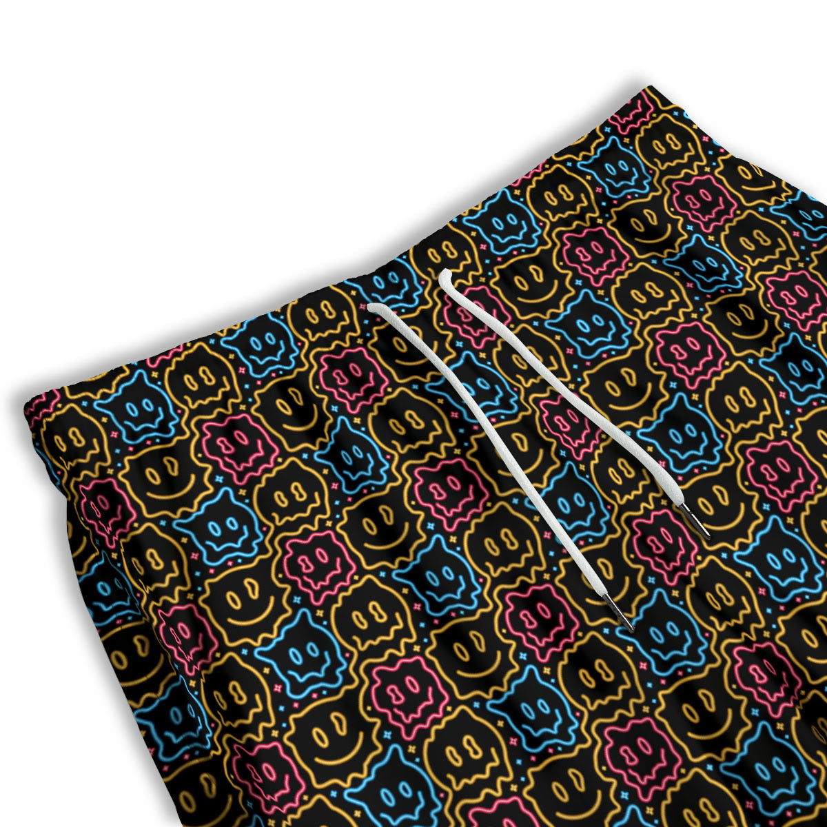 Trippy Neon Psychedelic Print Men's Athletic Shorts