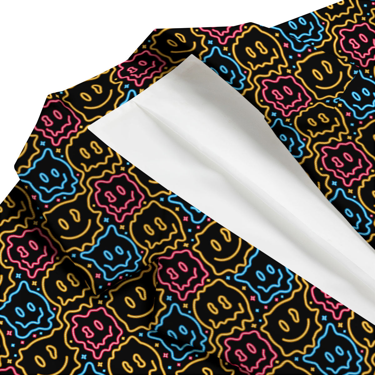 Trippy Neon Psychedelic Print Men's Blazer-grizzshop