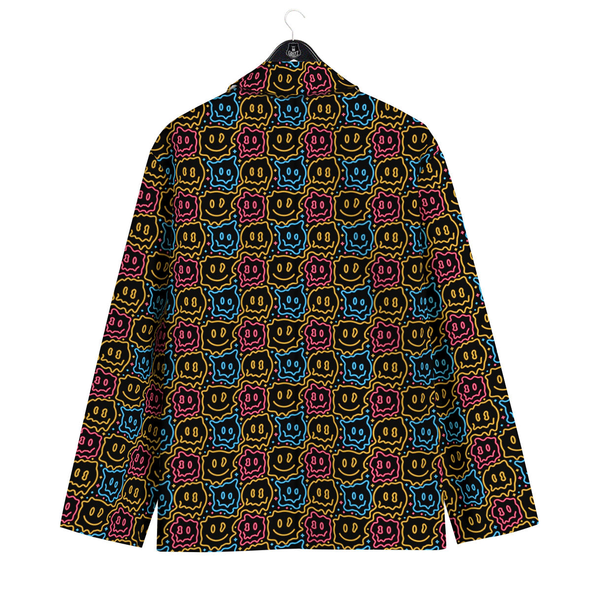 Trippy Neon Psychedelic Print Men's Sport Coat-grizzshop