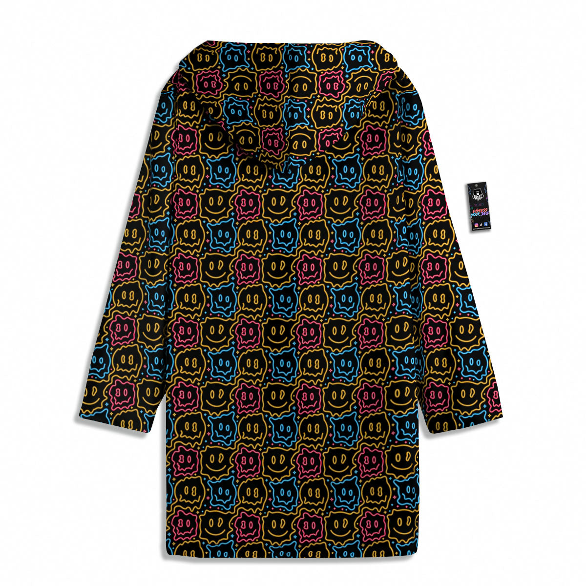 Trippy Neon Psychedelic Print Men's Windbreaker Jacket-grizzshop