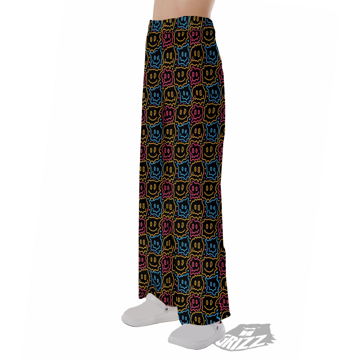 Trippy Neon Psychedelic Print Pajama Pants-grizzshop